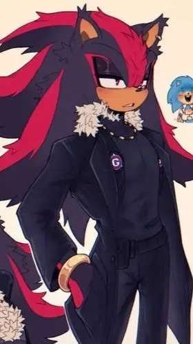 ai character: Shadow 🦔🖤❤️ background