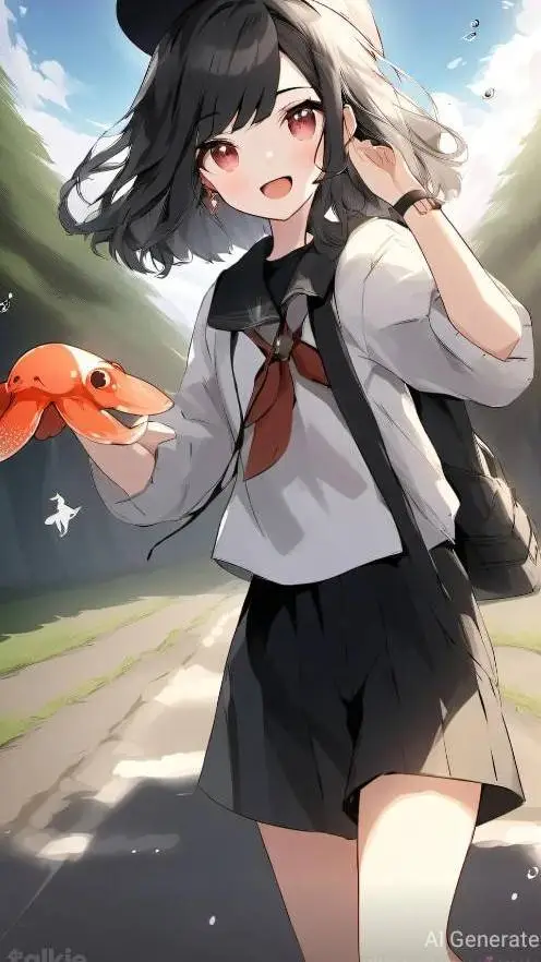 ai character: girl with octopus background
