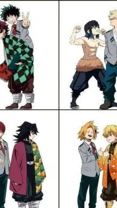 ai character: kny x mha  background