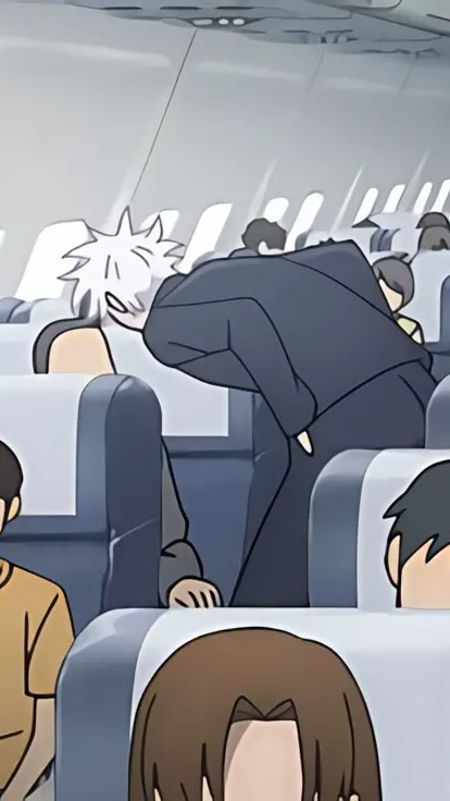 ai character: Jjk airplane! background