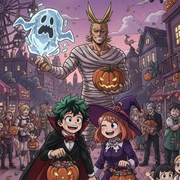 chat with ai character: MHA Halloween Day