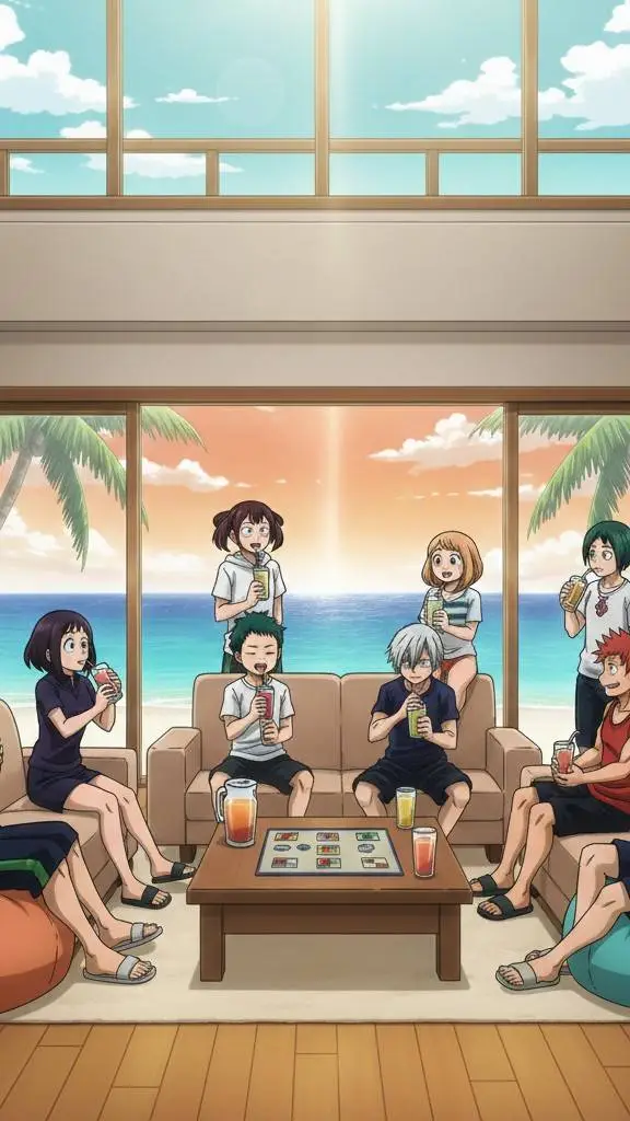 ai character: MHA vacation day  background