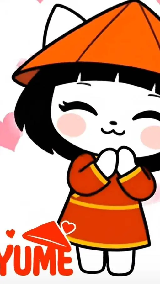 ai character: Yume lucky cat background