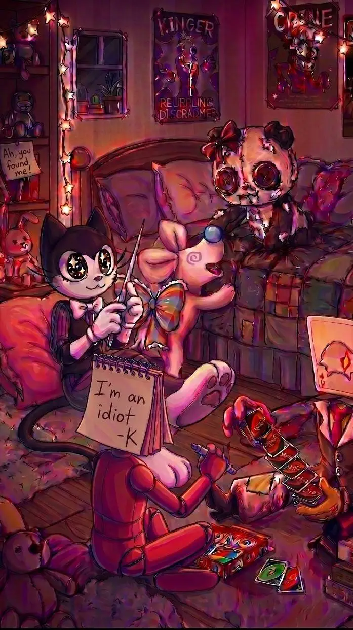 ai character: TADC SLEEPOVER AU  background
