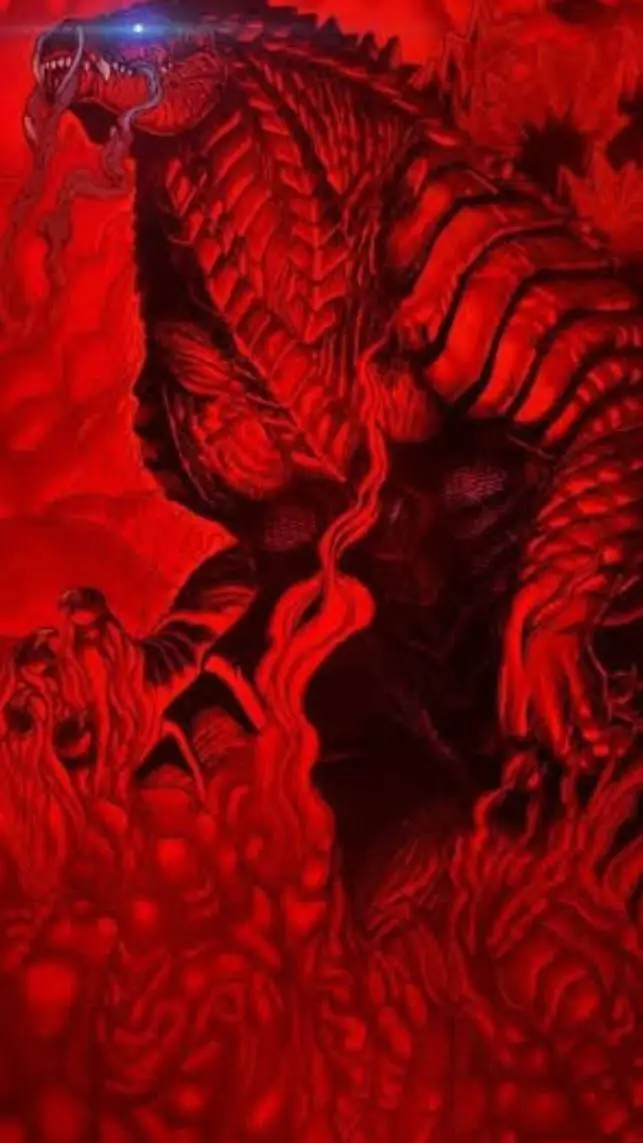 ai character: Godzilla aeternus  background