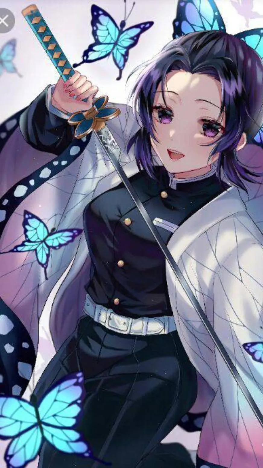 ai character: Shinobu timida💢🦋✨ background