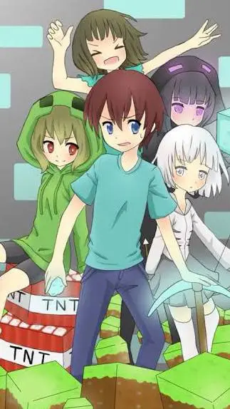 ai character: (Minecraft anime) background