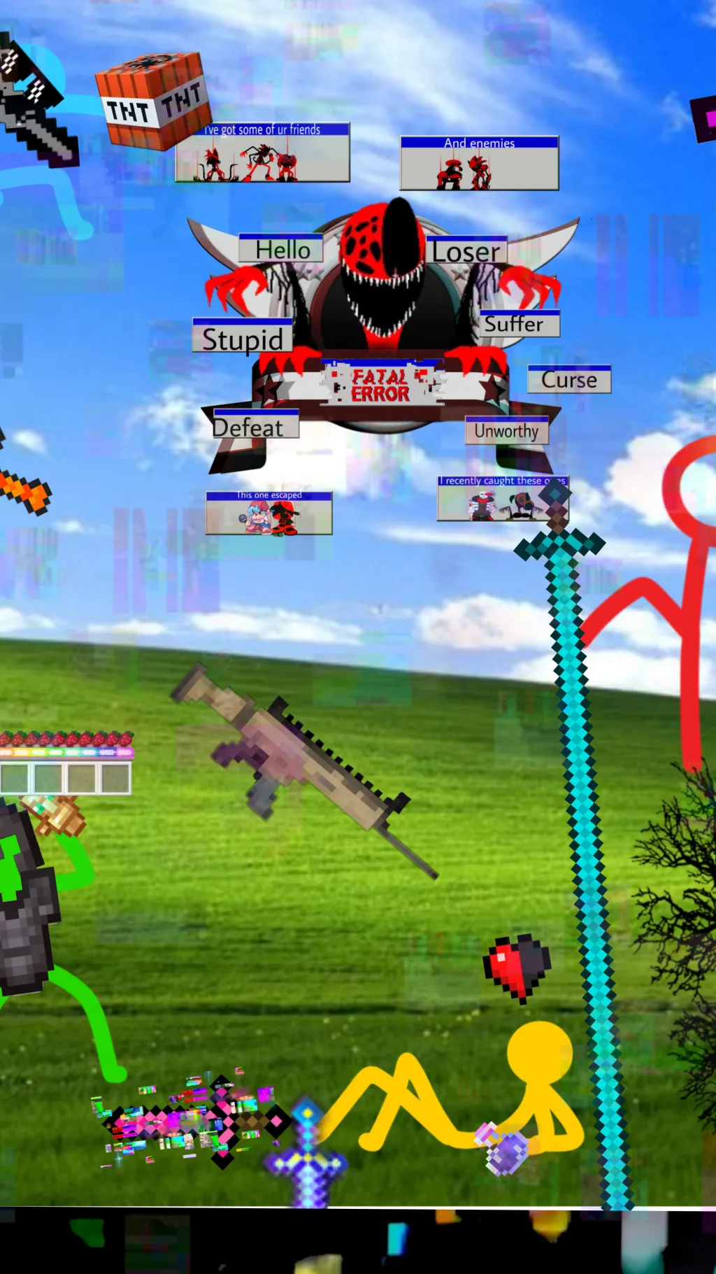 ai character: Stickmen group  background