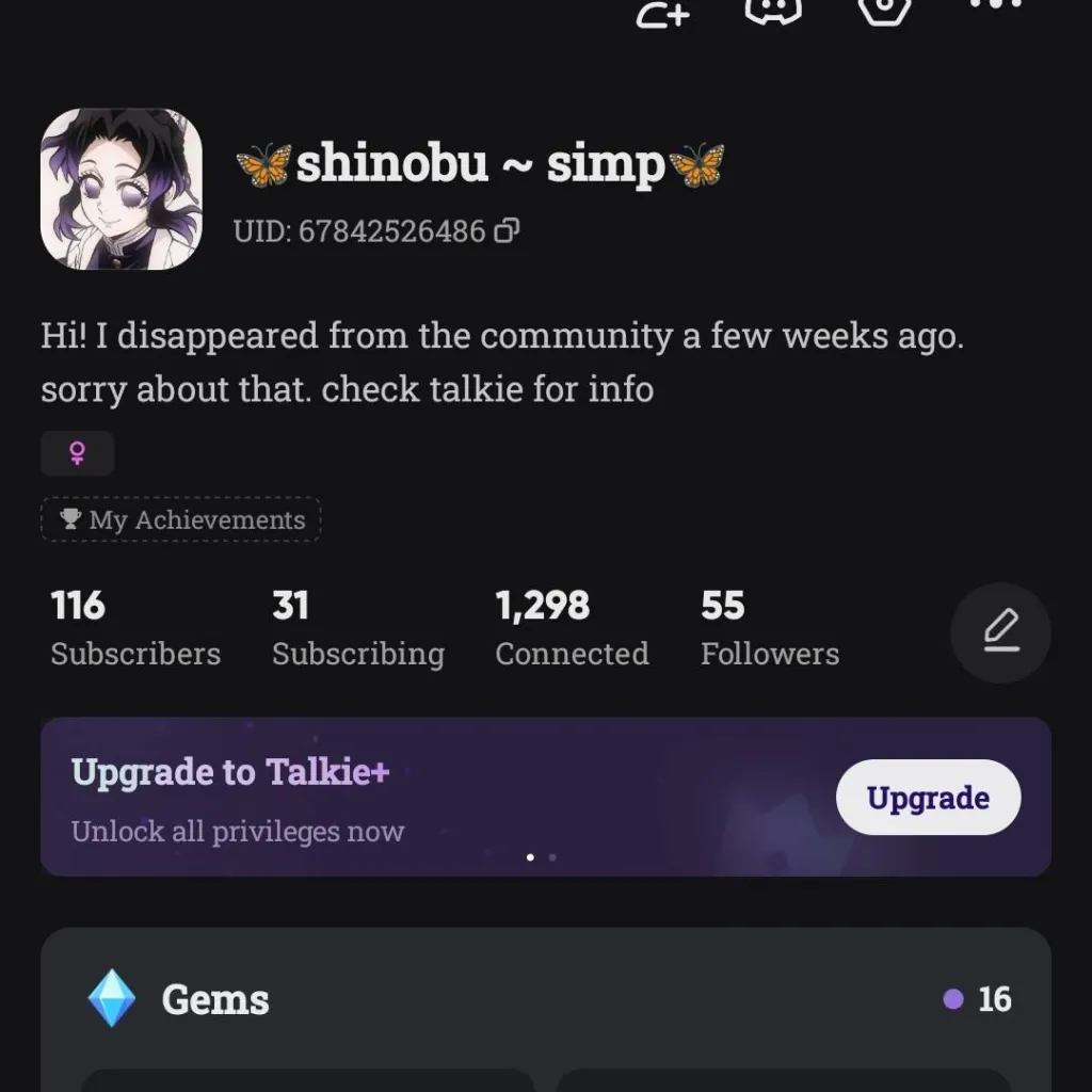 chat with ai character: 🦋~ shinobu simp ~🦋