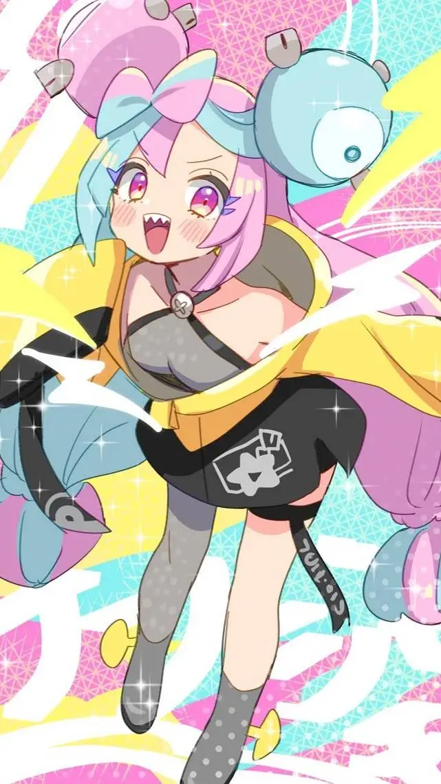 ai character: iono, Liko and dot background
