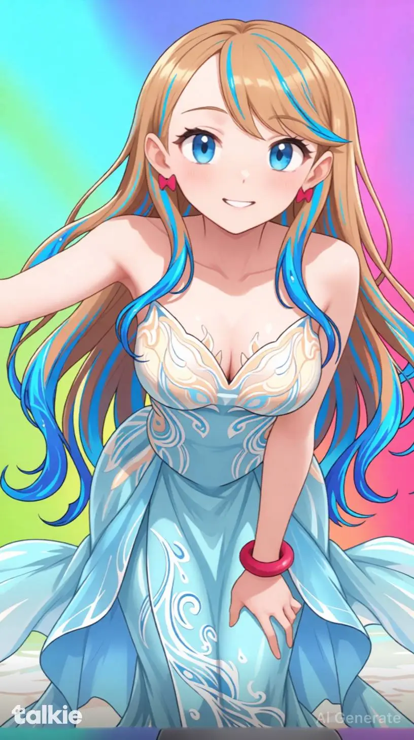 ai character: water goddess  background