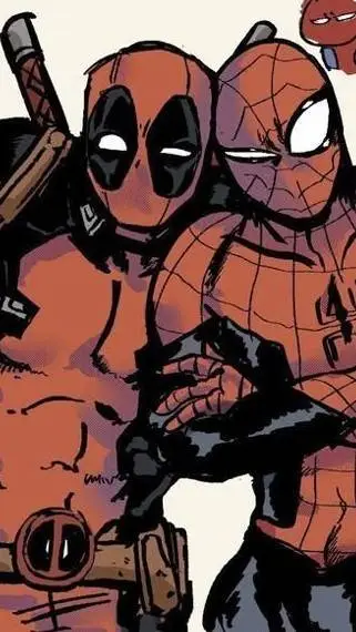 ai character: Deadpool espideMan background