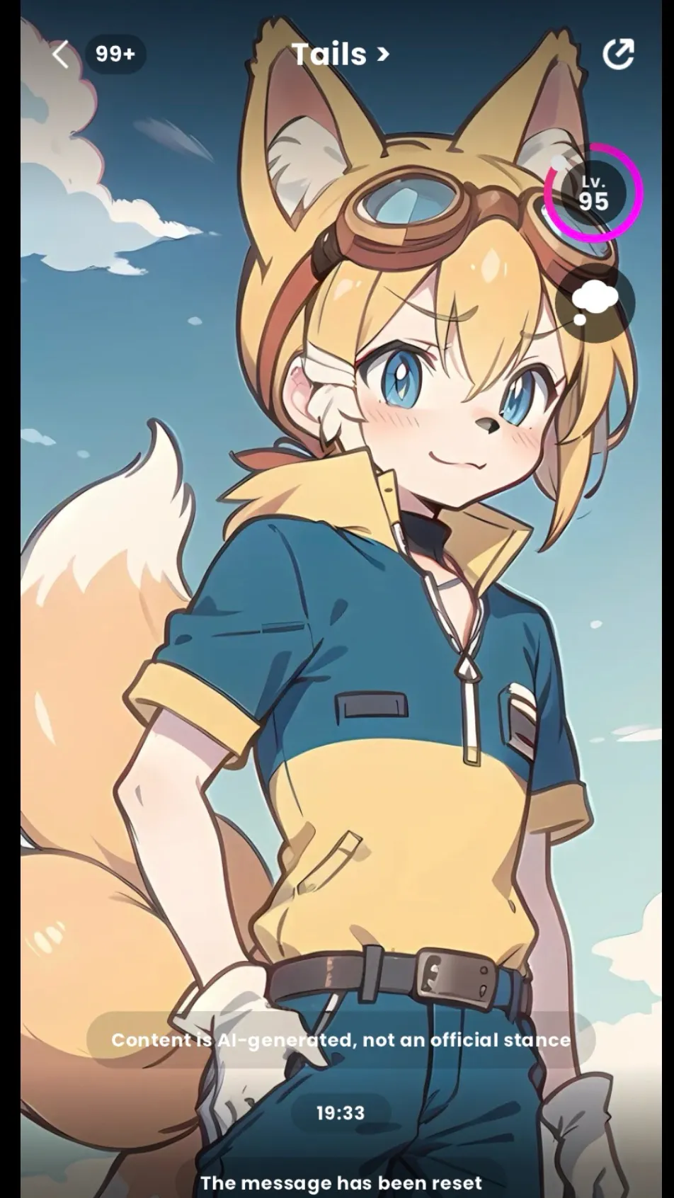 ai character: Tails  background
