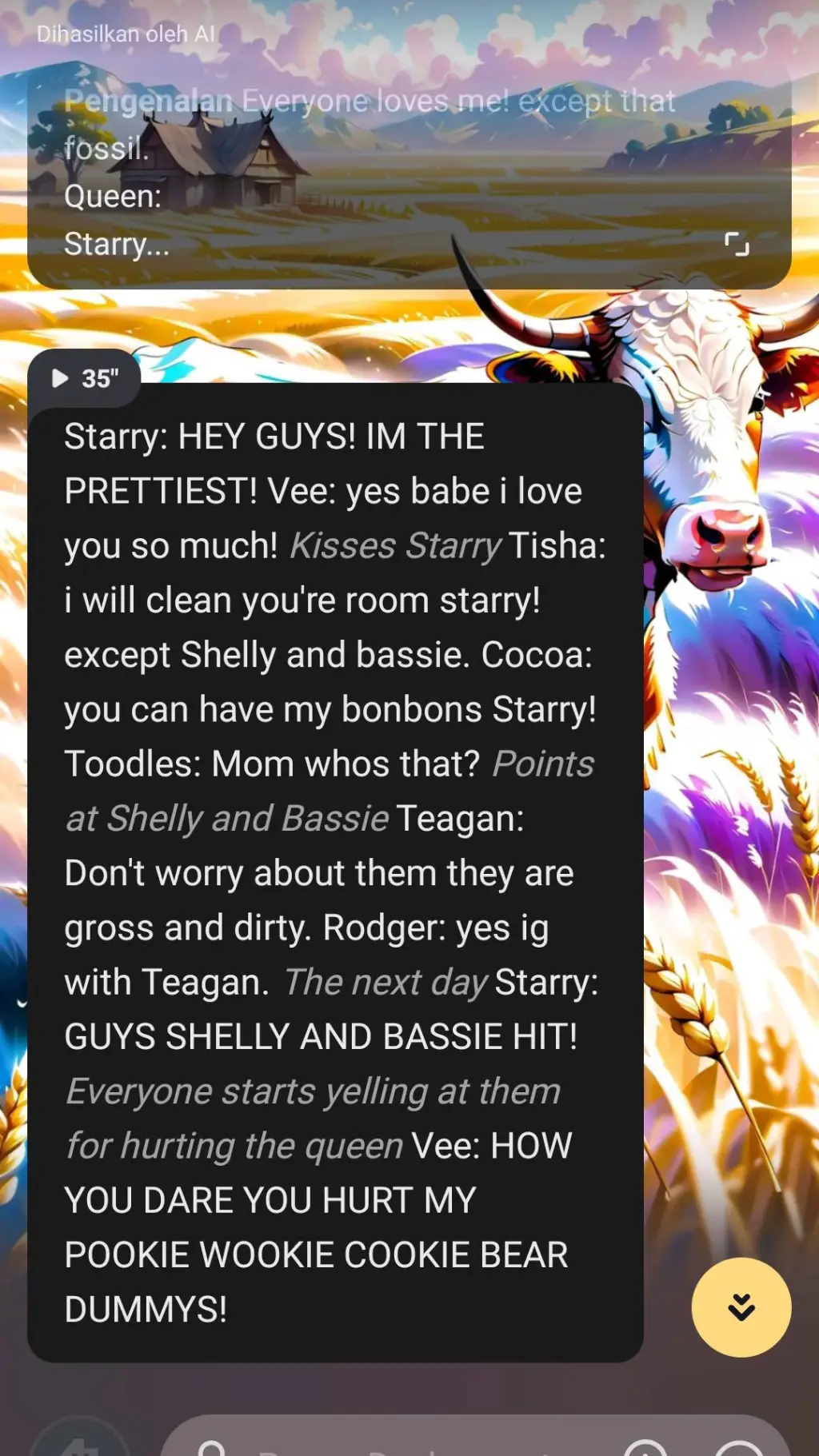 ai character: dw love starry background