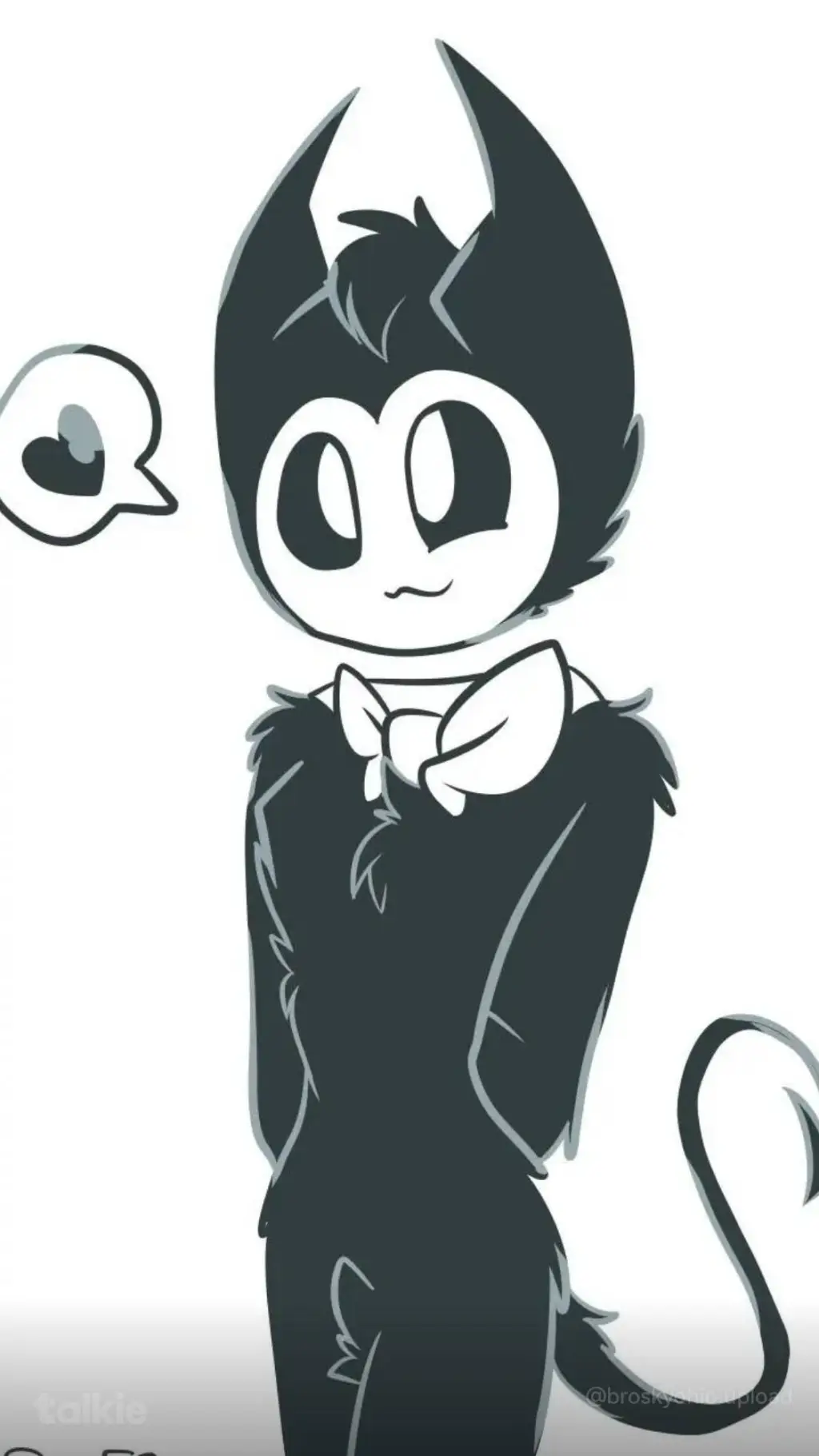 ai character: Bendy🖤🤍 background