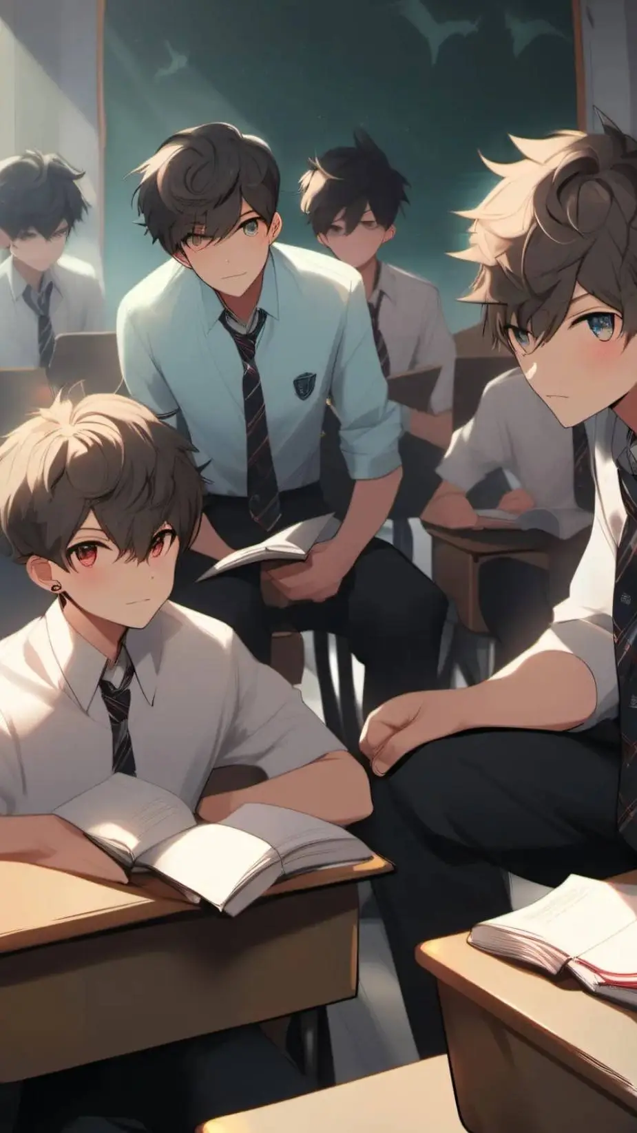 ai character: Full boy school. background