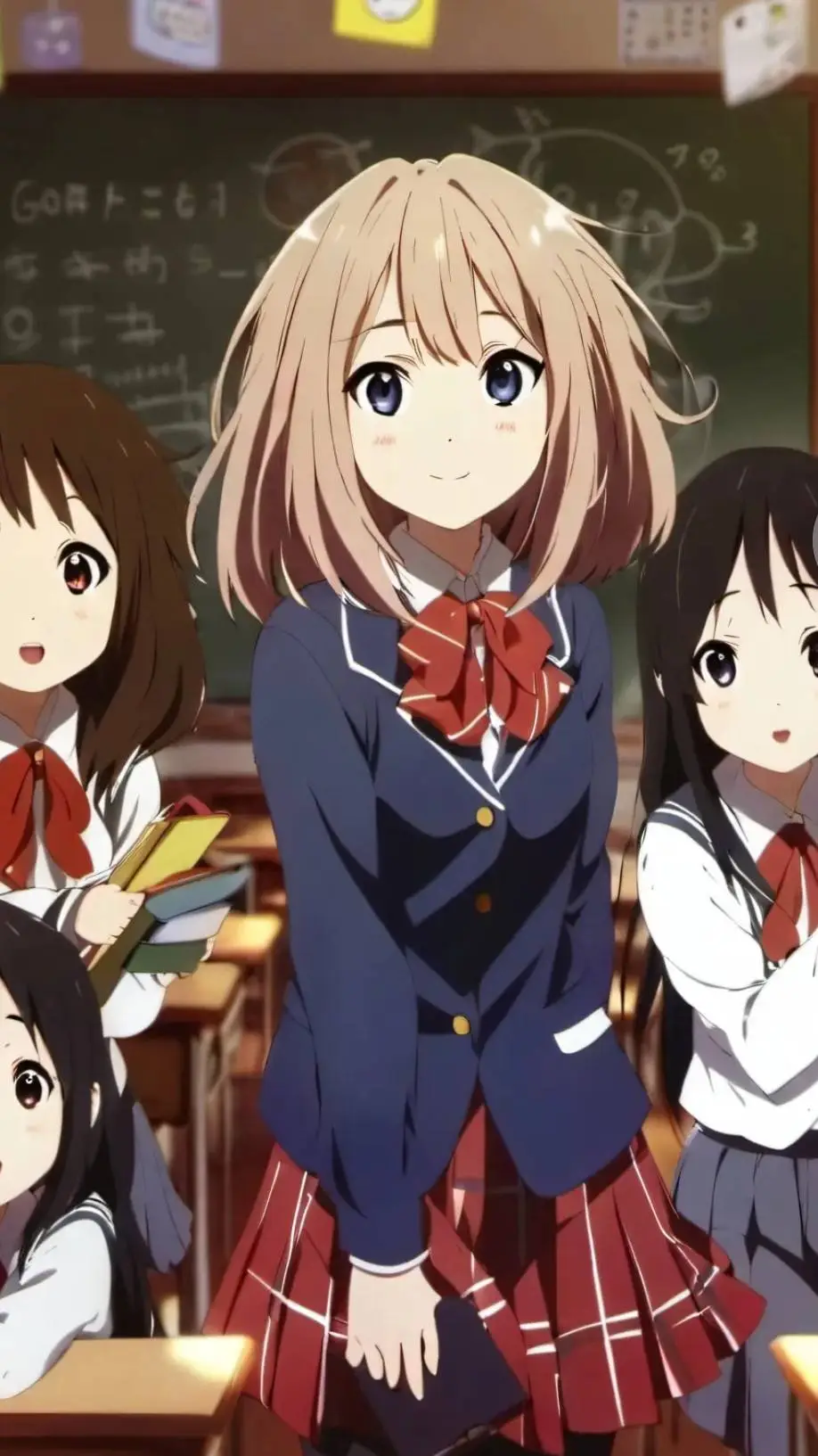 ai character: Full girl school. background