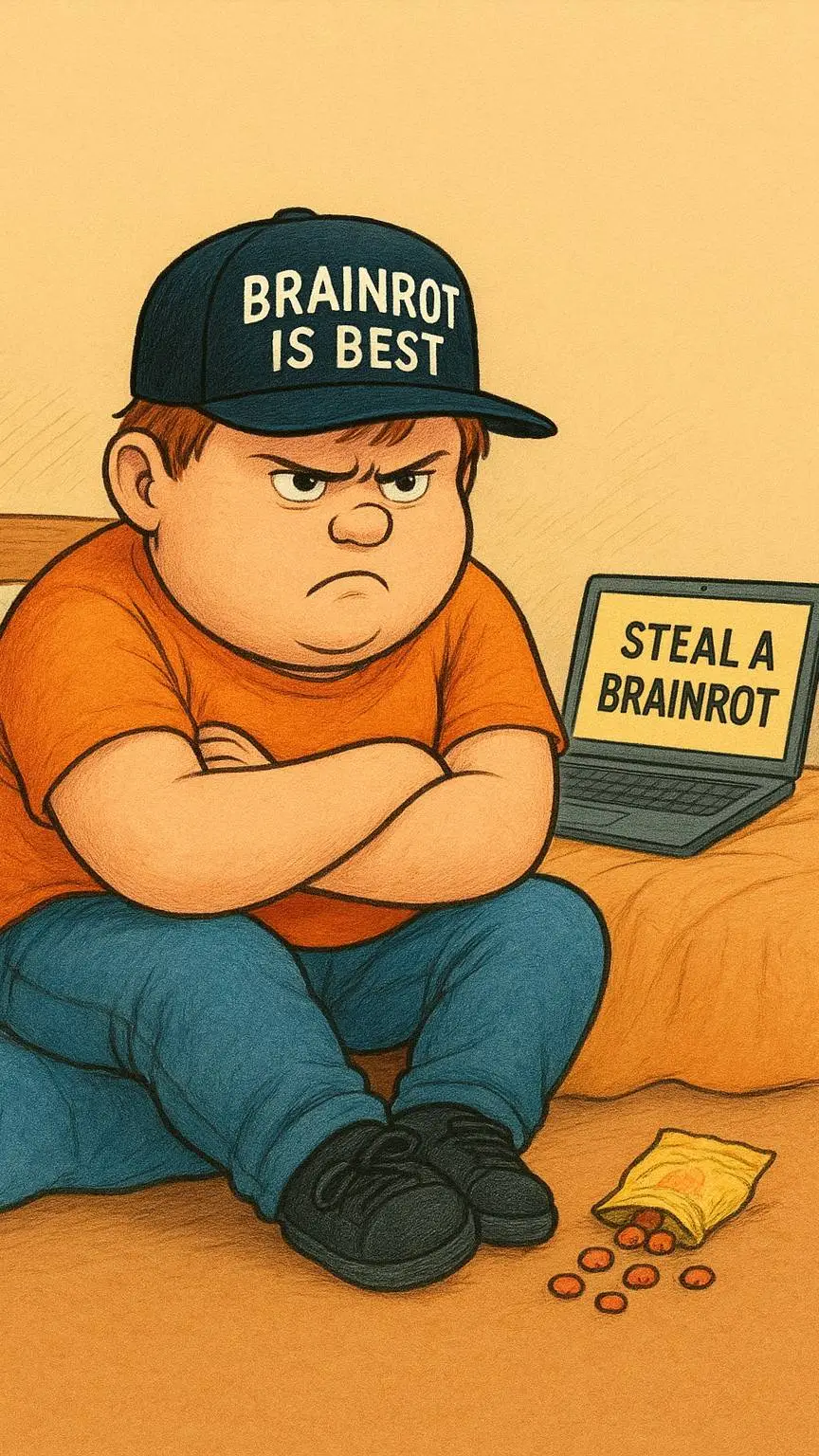 ai character: Brainrot son. background