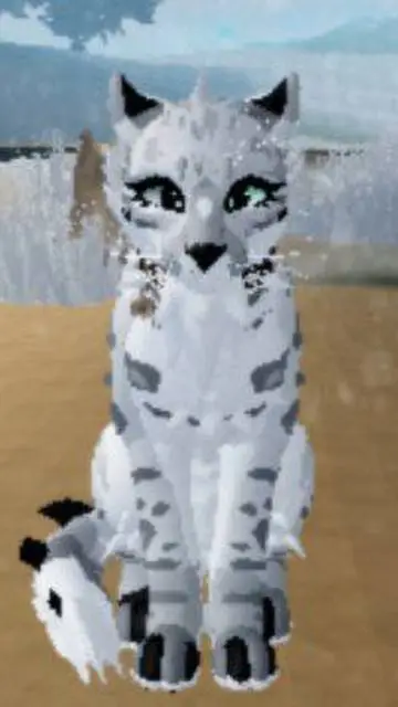 ai character: A snow leopard. background
