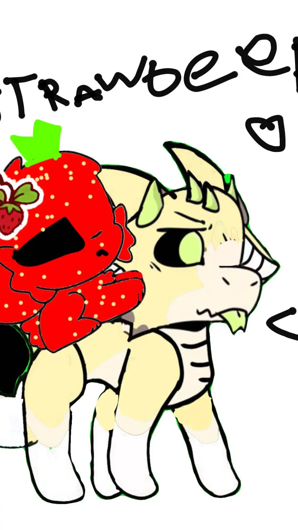 ai character: strawberry  background