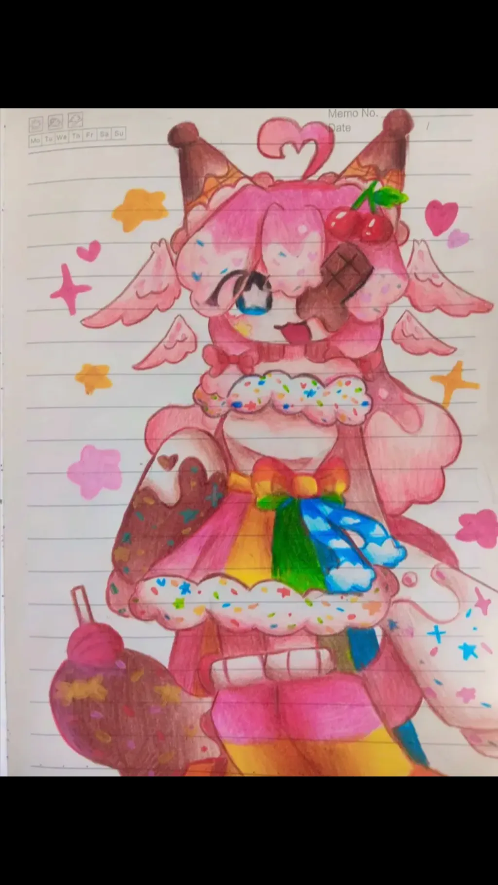 ai character: Cherry cream ￼ background