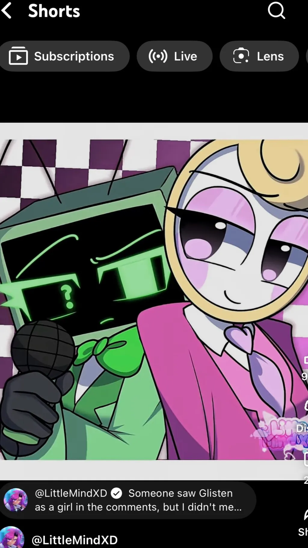 ai character: Vee and glisten  background