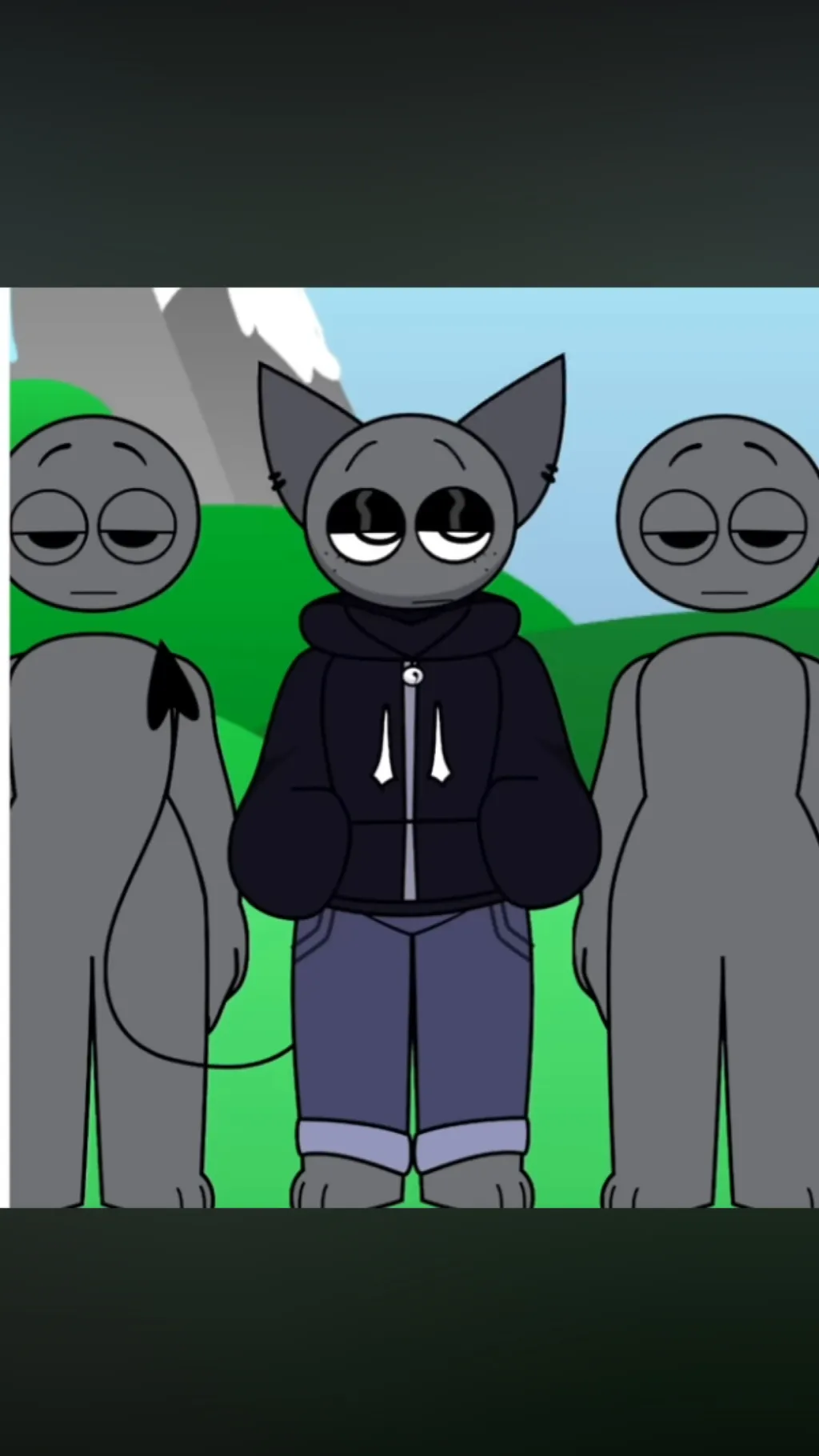 ai character: Gray background