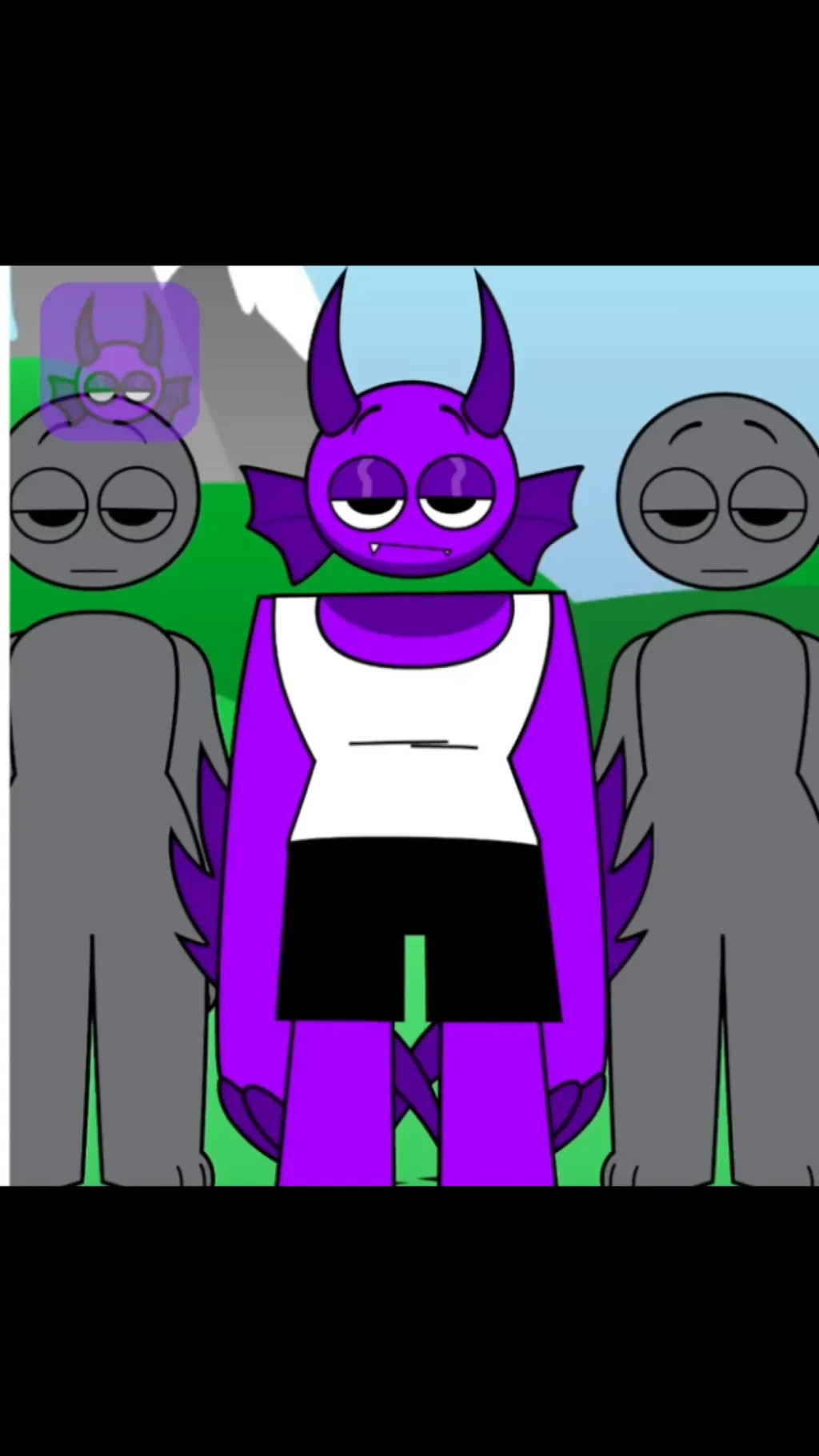 ai character: Durple background