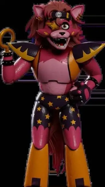 ai character: glamrock foxy  background