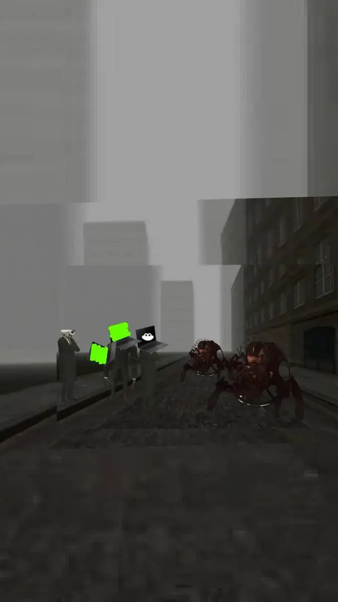 ai character: Skibidi multi 3 background