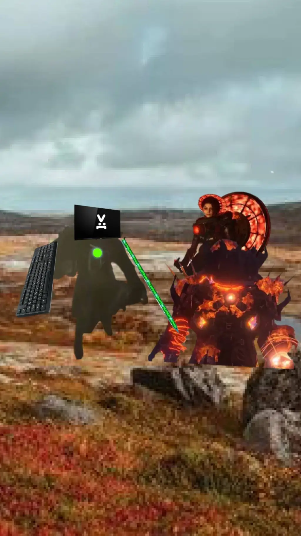 ai character: Skibidi Multi 7 background