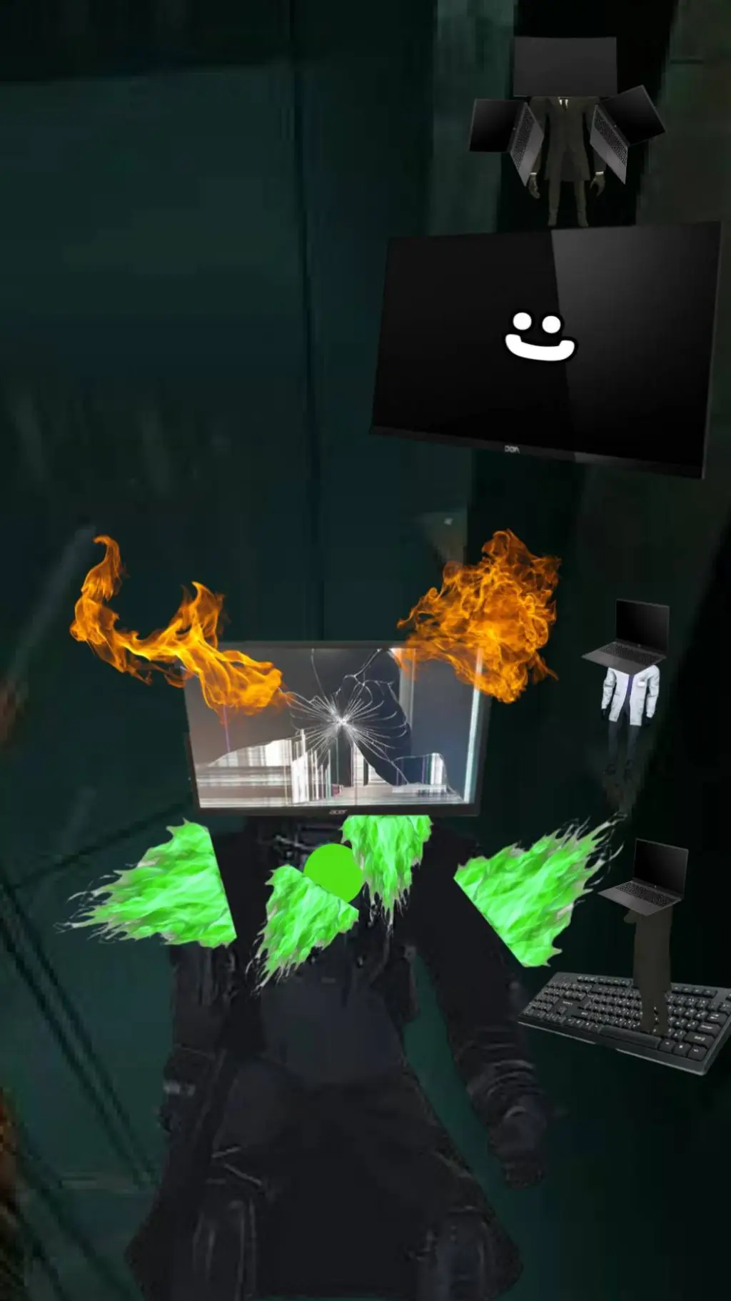 ai character: Skibidi Multi 8 background