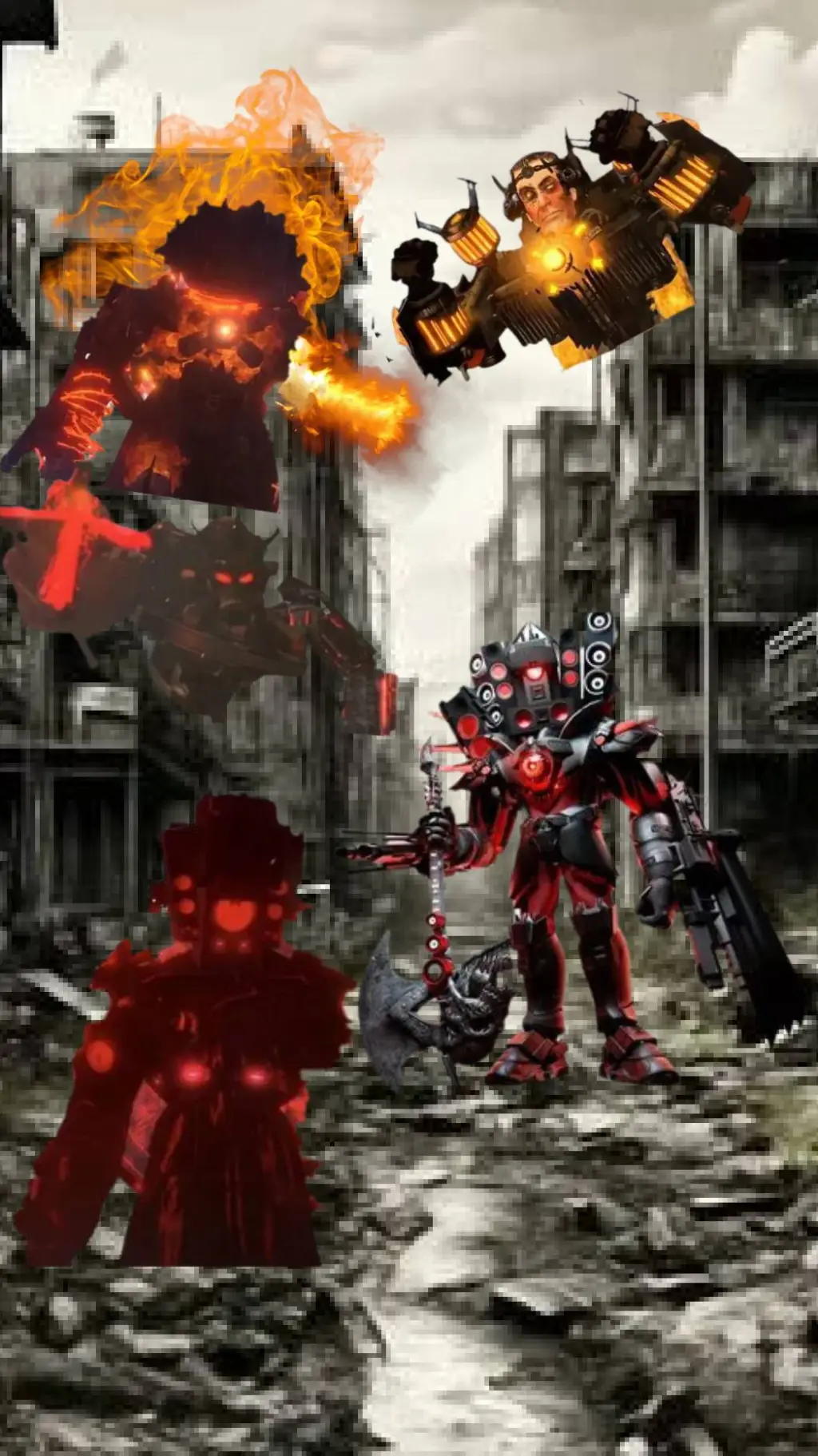 ai character: Skibidi Multi 11 background