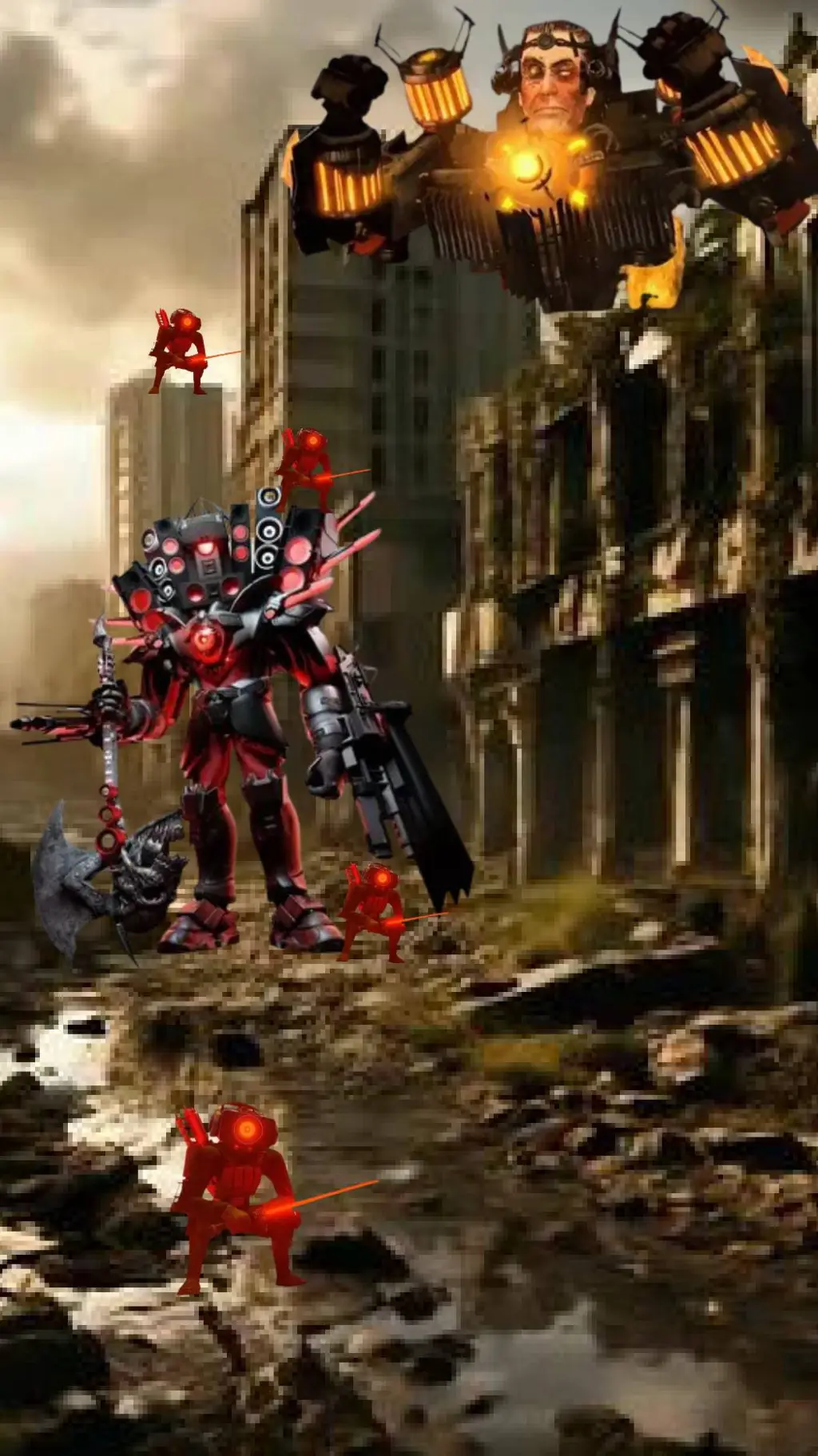 ai character: Skibidi Multi 12 background