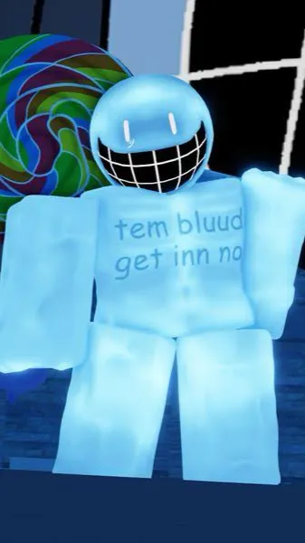 ai character: Blue dude ￼ background