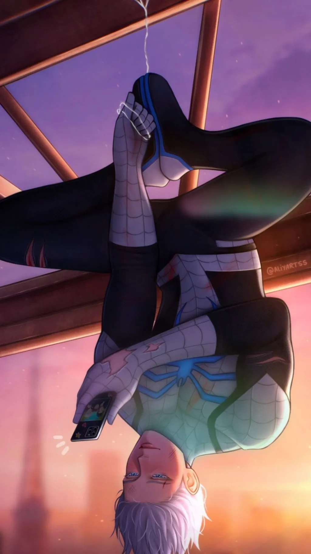 ai character: Jjk spiderman  background