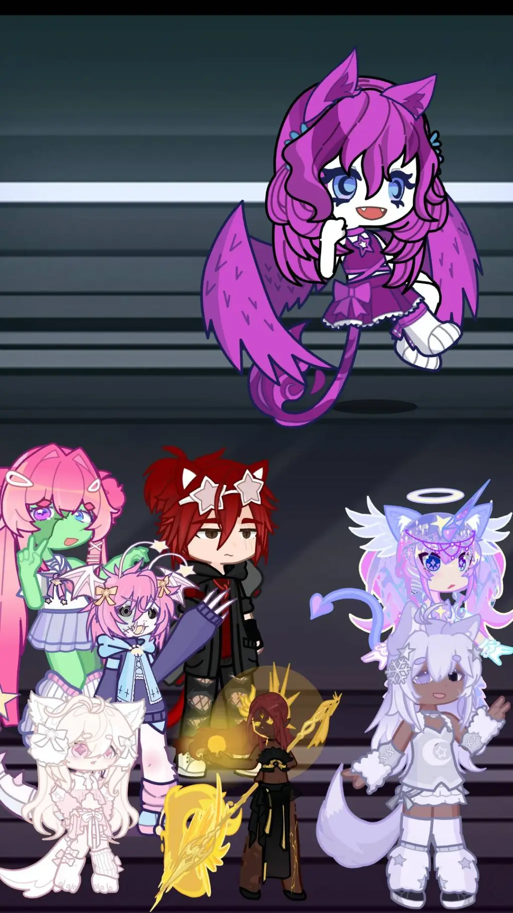 ai character: humans and monster background