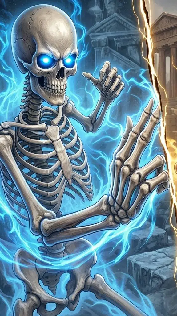 ai character: esqueleto background