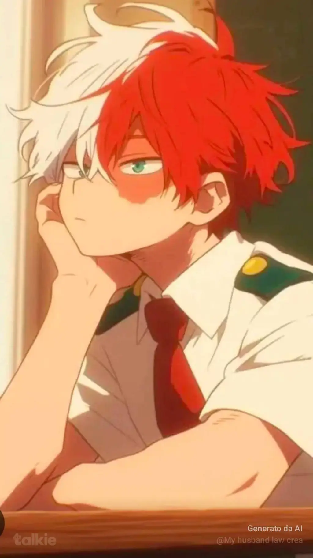 ai character: Shoto Todoroki  background