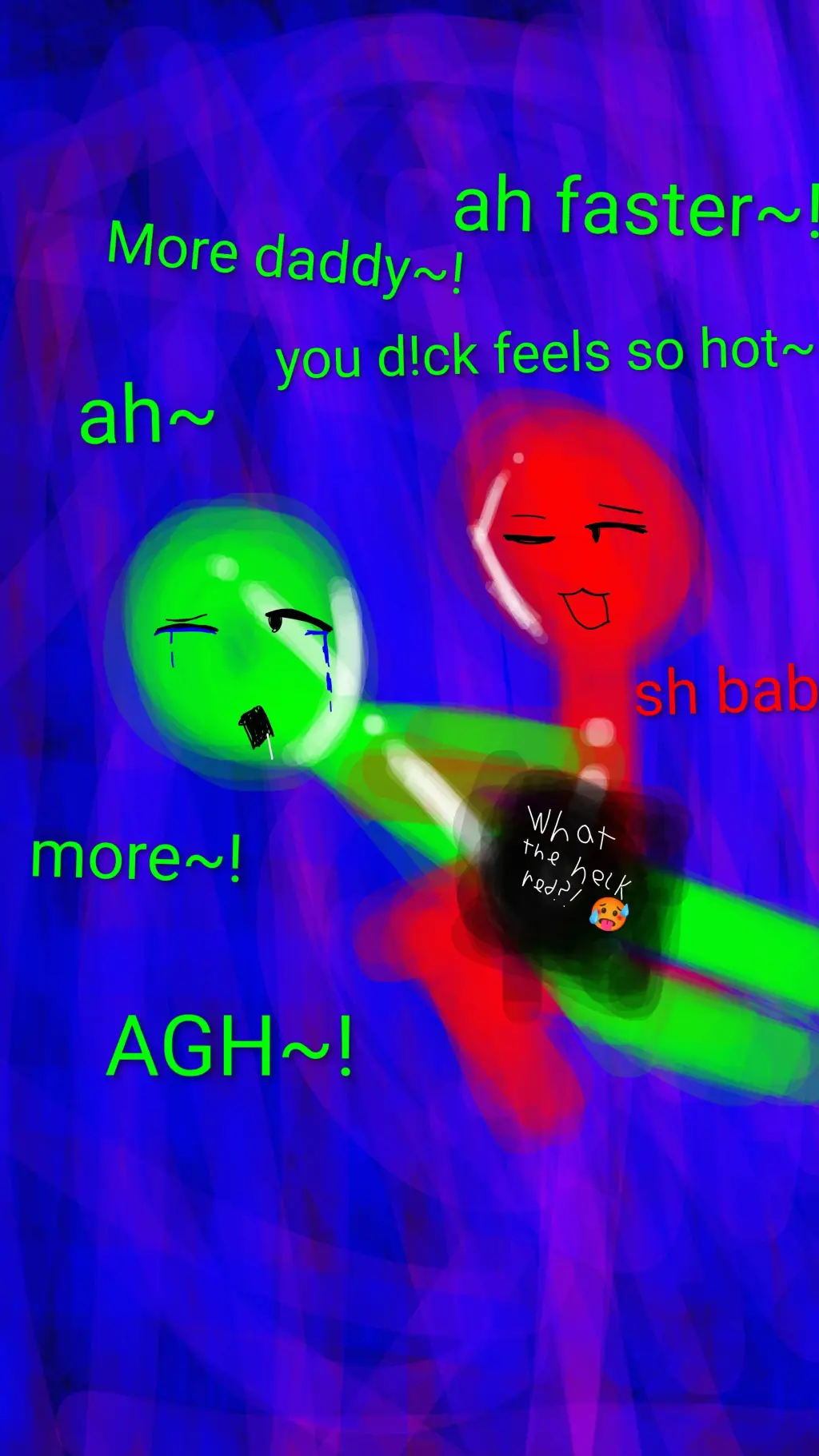 ai character: Red X green background