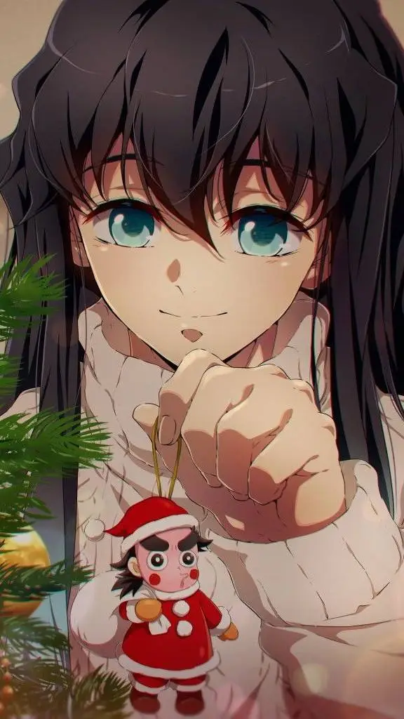 ai character: Muichiro Christmas background