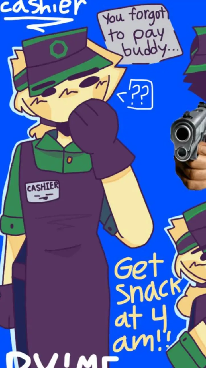 ai character: cashier  background