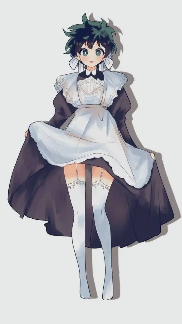 ai character: <Deku maid dress> background