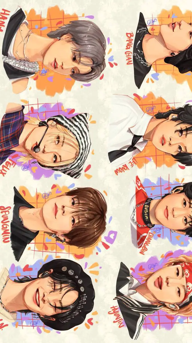 ai character: 🌹⭐Stray Kids⭐🌷 background