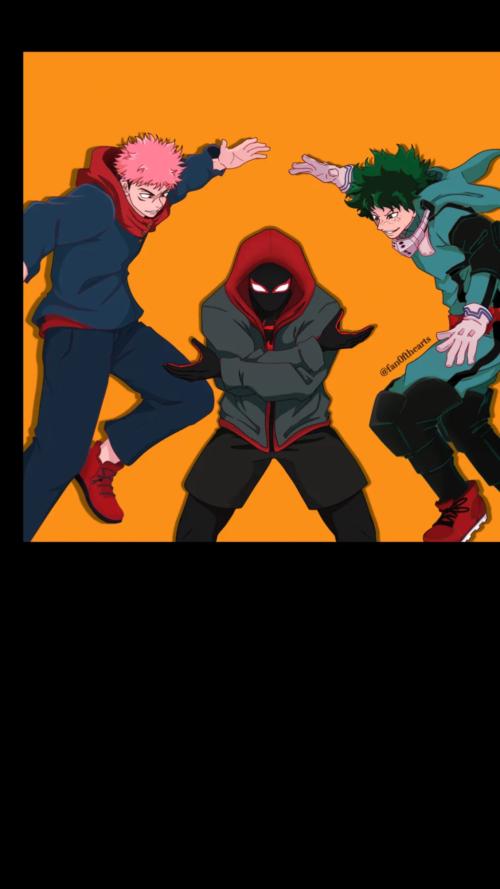 ai character: Red sneakers squad background