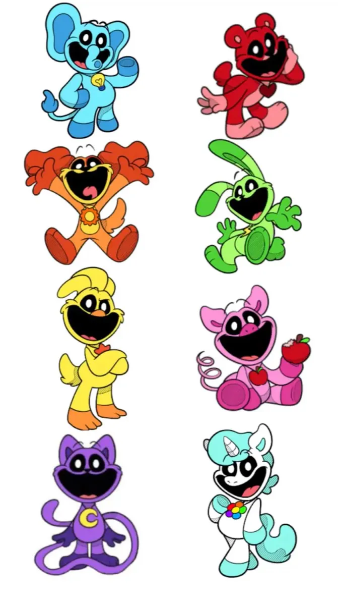 ai character: Smiling critters background