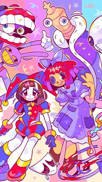 ai character: Digital circus ￼ background