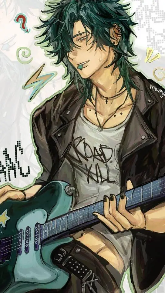 ai character: issac🎸🎧 background