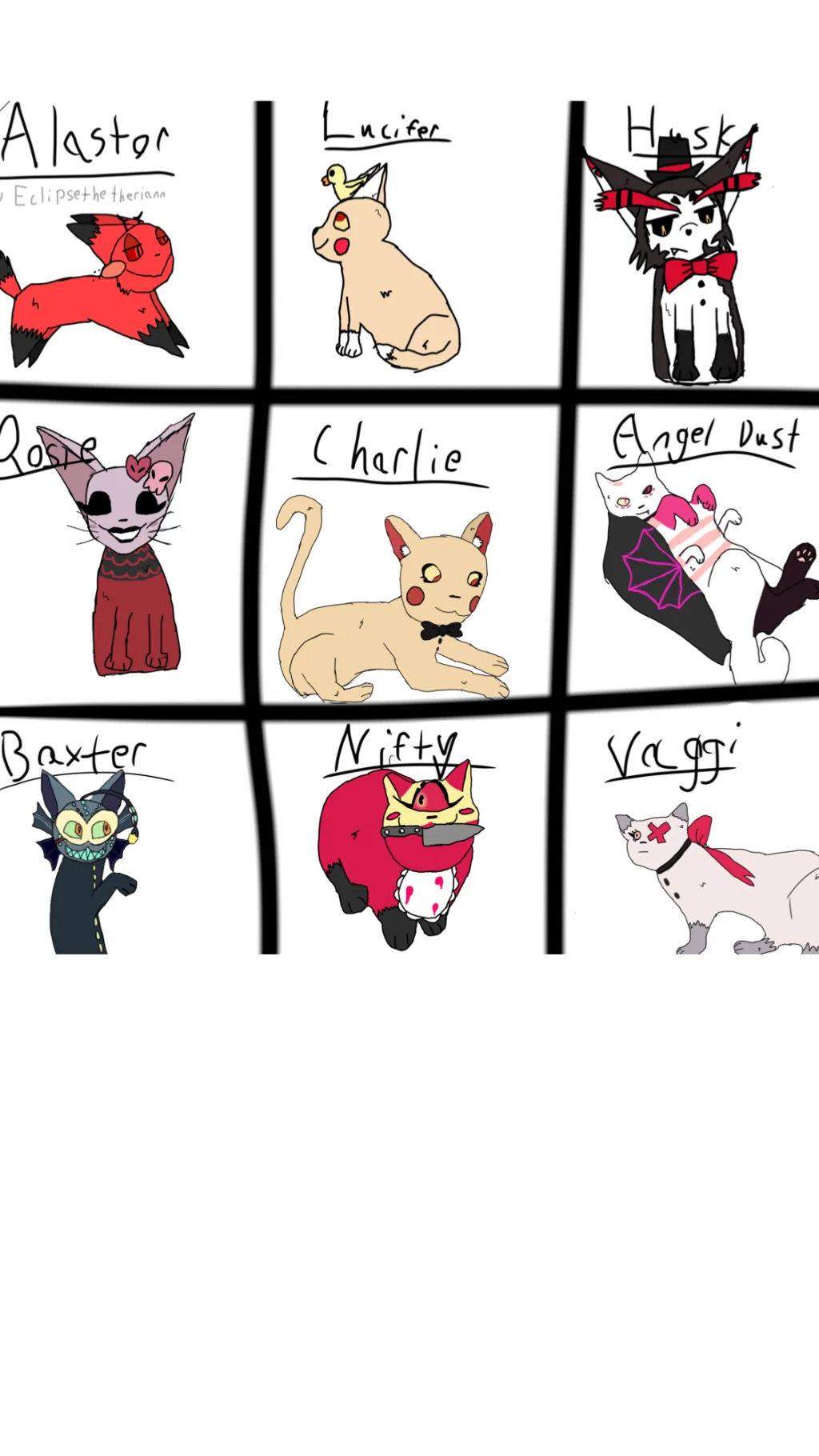 ai character: HH but as cats background