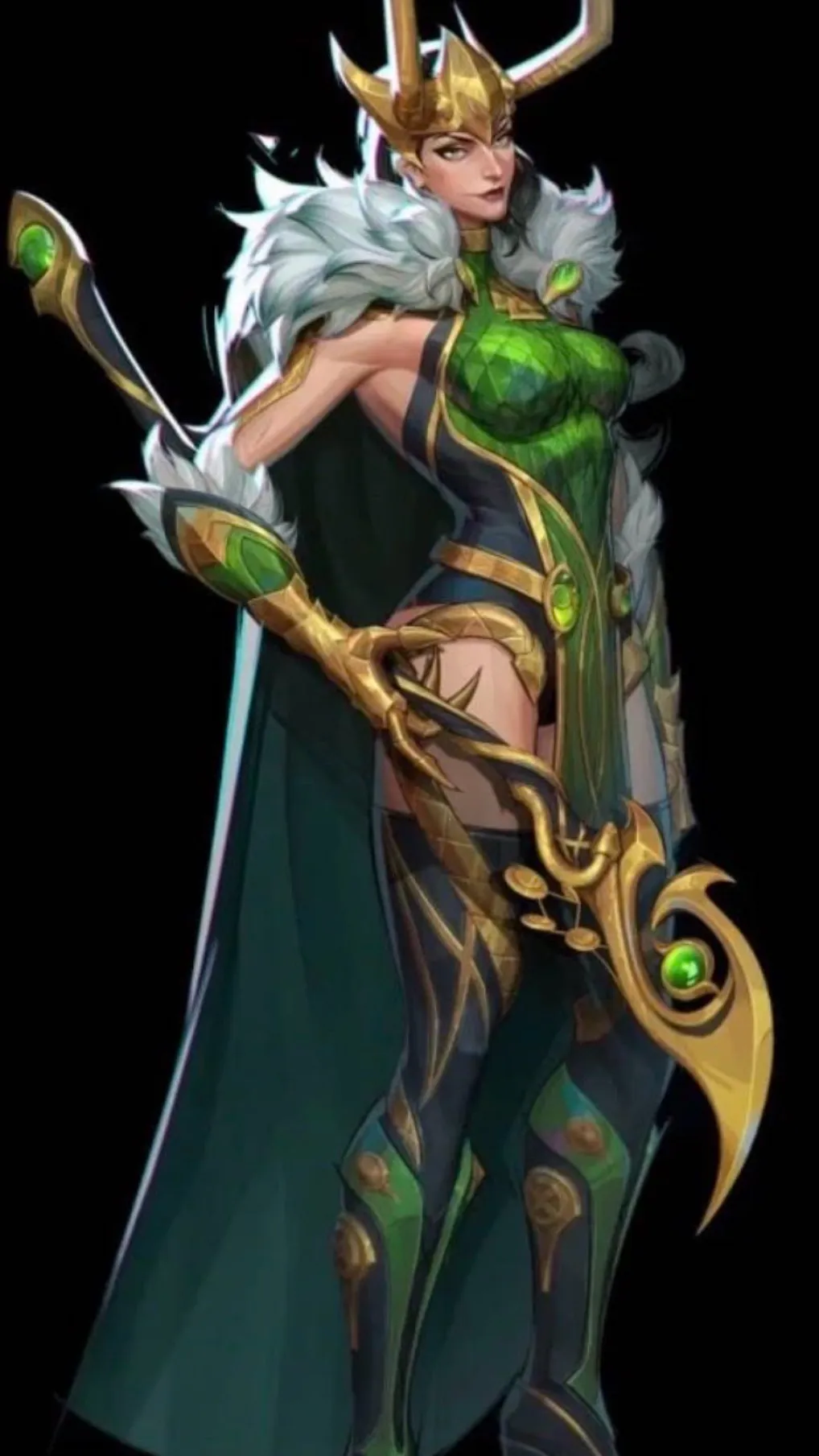 ai character: Lady Loki💚🐍 background